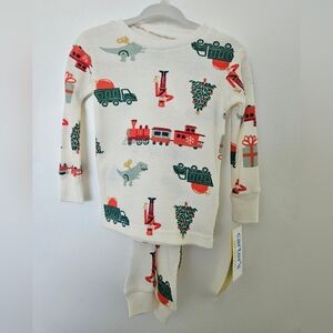 Carter's Baby Christmas Tree Print Waffle Knit Pajamas